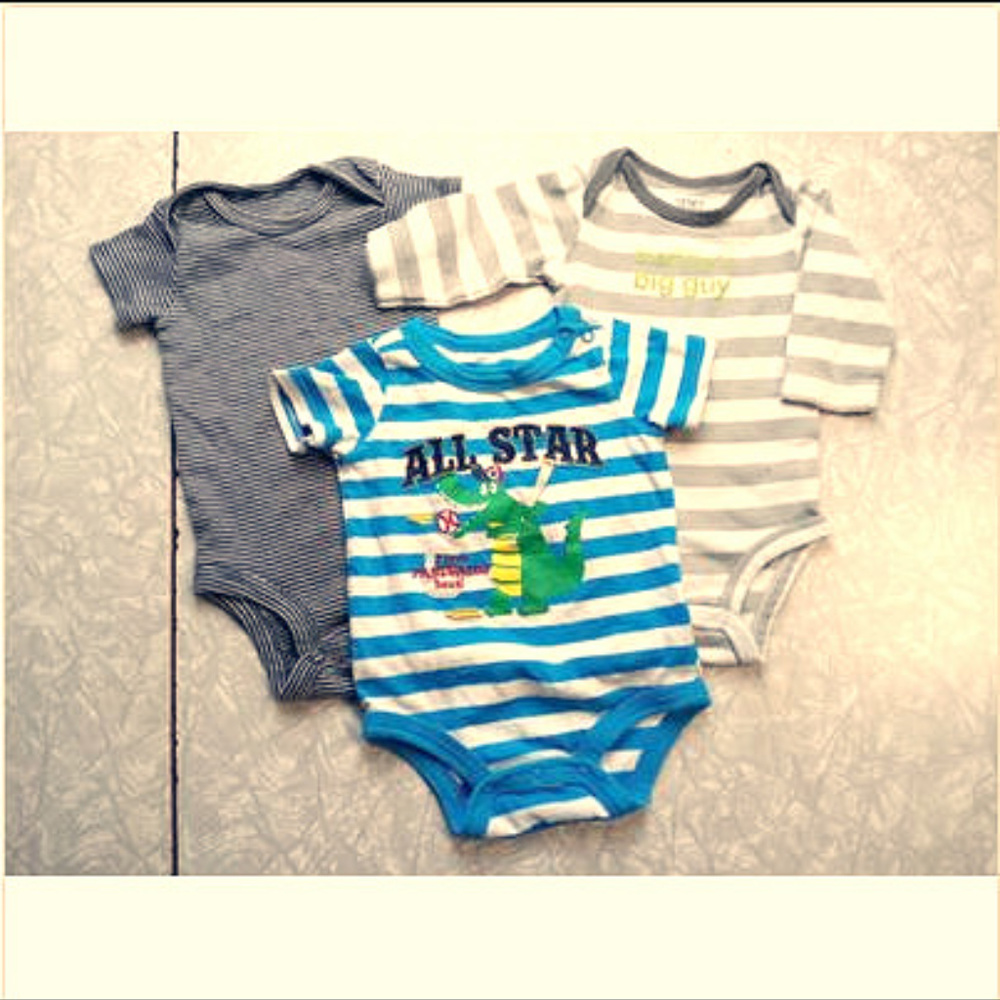 All Star, Mommy's Big Guy Striped One-Piece Set